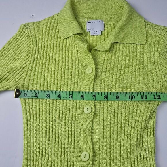 ASOS DESIGN sweater with collar in‎ green Women's size 2 - Picture 7 of 9
